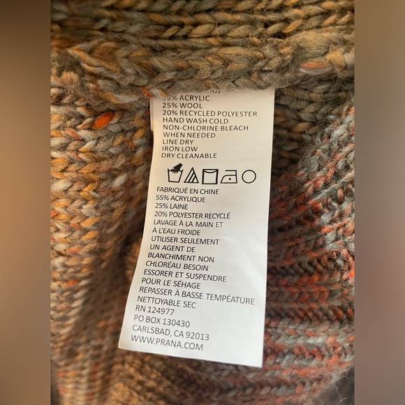 PRANA Women's L Wool Blend Autumn Rein Sweater Tunic Turtleneck Knit Gorpcore - Picture 7 of 7